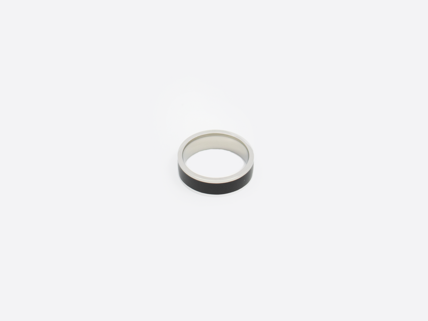 BLACK WHITE RING, MINIMALISTIC, ESSENTIAL. MEN CLEAN JEWELRY