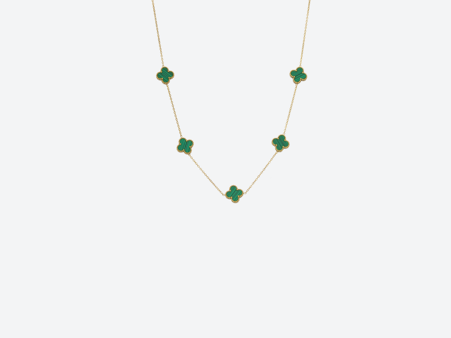 FOUR-LEAF NECKLACE | GREEN CLOVER