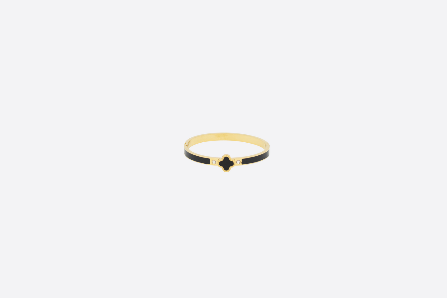 FOUR-LEAF GOLD BLACK BRACELET