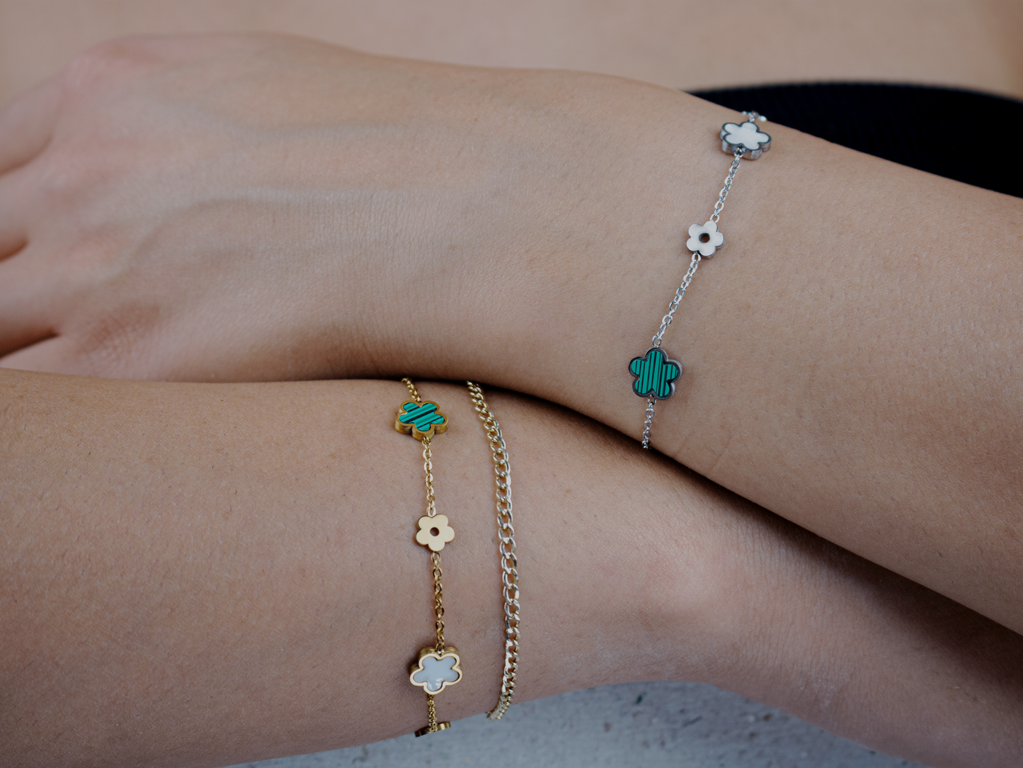 FOUR-LEAF BRACELET | GREEN CLOVER