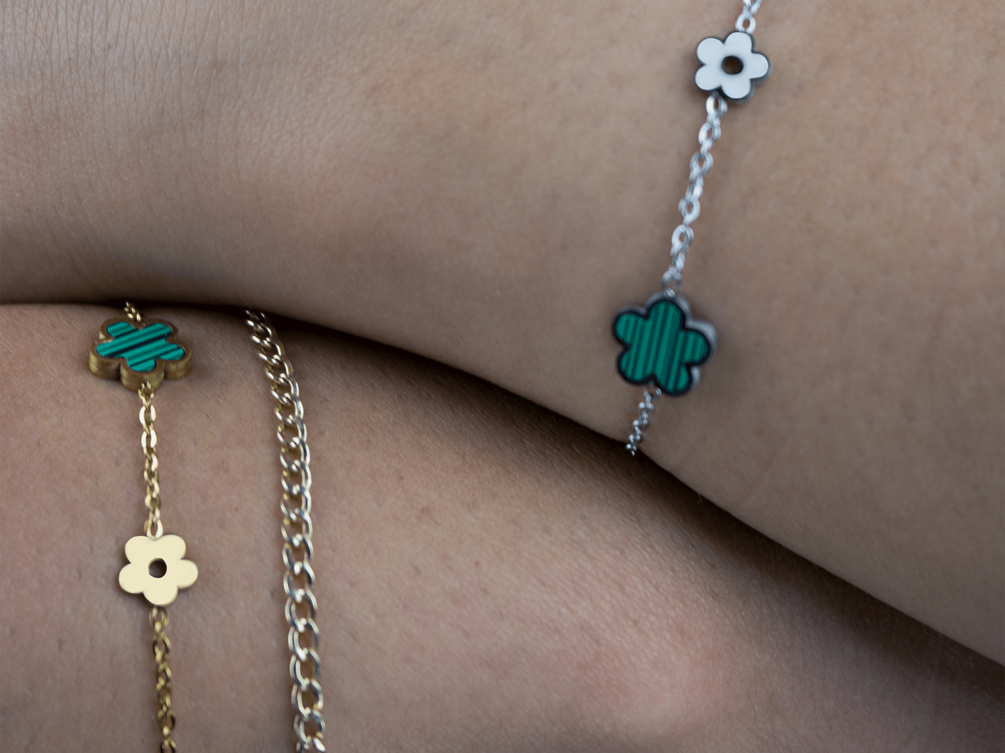 FOUR-LEAF BRACELET | GREEN CLOVER