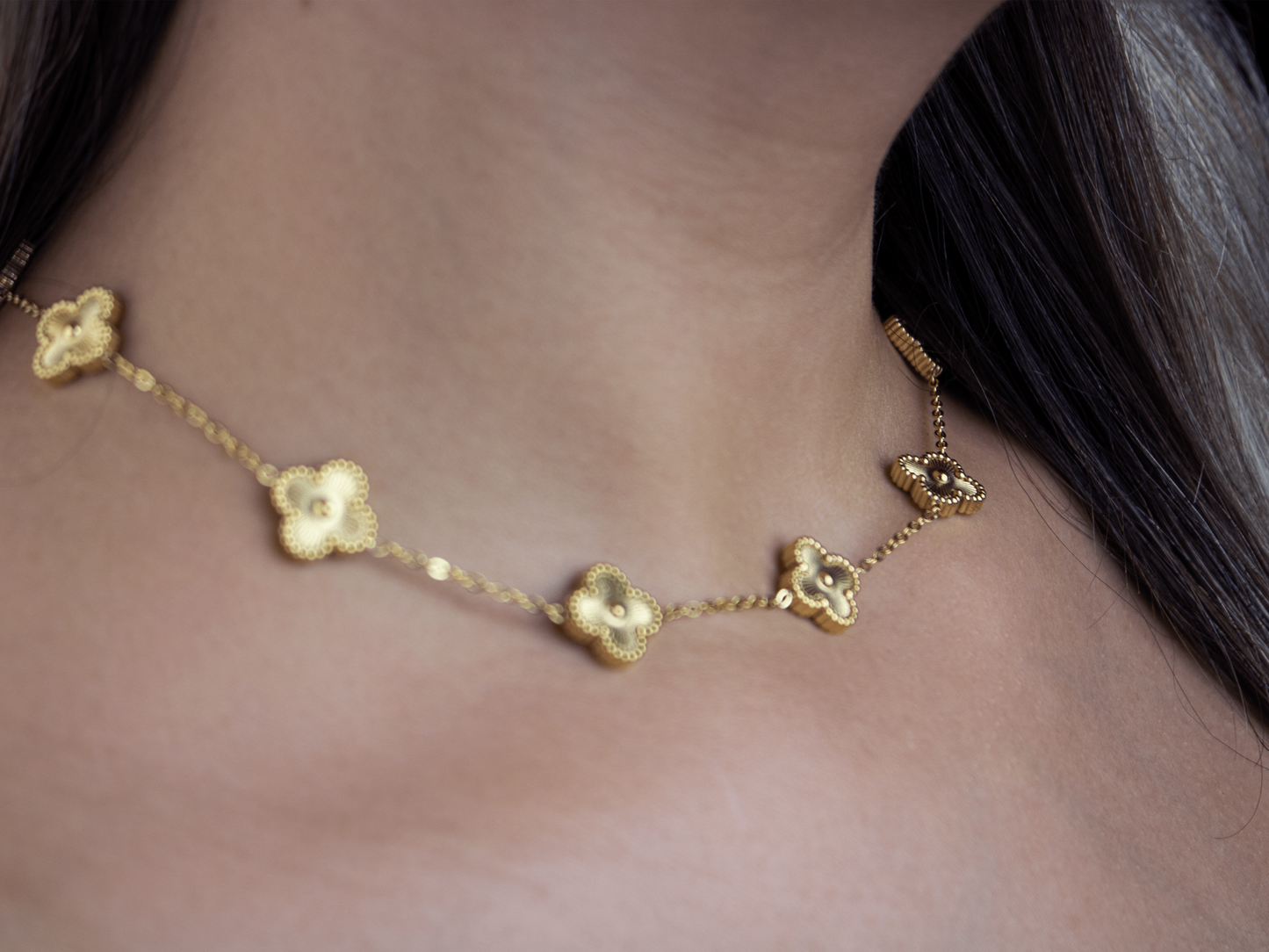 FOUR-LEAF NECKLACE | SUNFLOWER