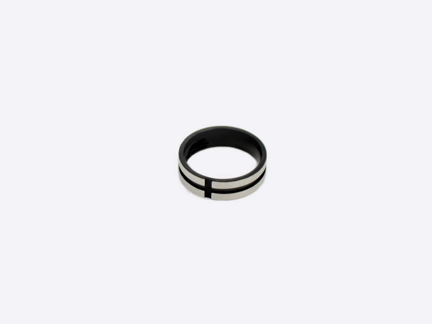 STRIPED CROSS RING