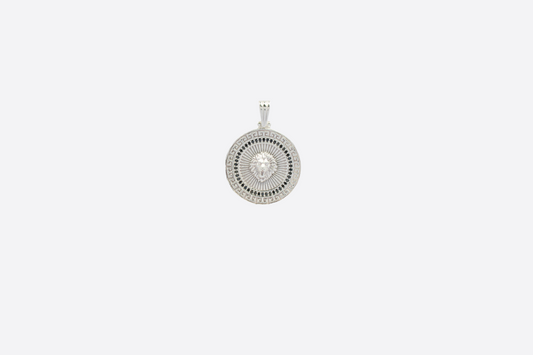 LION WITH STONES ROUND 925 Silver