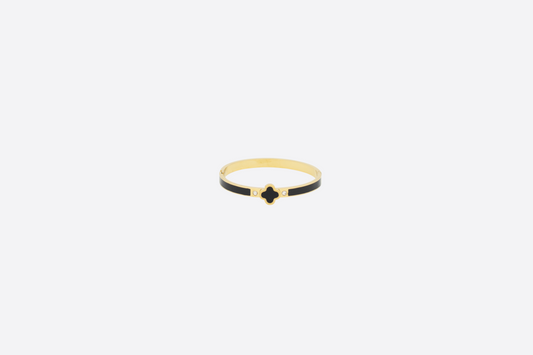 FOUR-LEAF GOLD BLACK BRACELET
