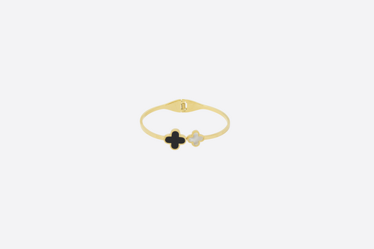 FOUR LEAF BLACK WHITE BRACELET