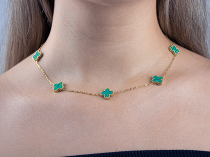 FOUR-LEAF NECKLACE | GREEN CLOVER