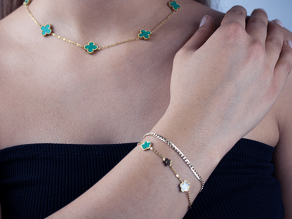 FOUR-LEAF NECKLACE | GREEN CLOVER