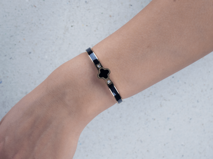 FOUR-LEAF BRACELET | GOLD BLACK