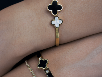 FOUR-LEAF  BRACELET | BLACK WHITE