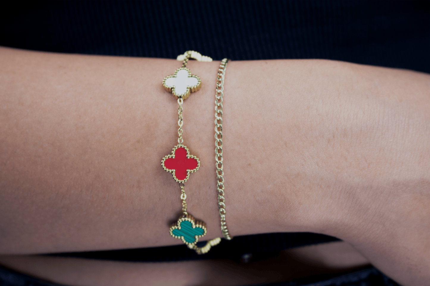 FOUR-LEAF CLOVER MULTI COLORED BRACELET