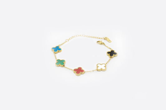 FOUR-LEAF CLOVER MULTI COLORED BRACELET