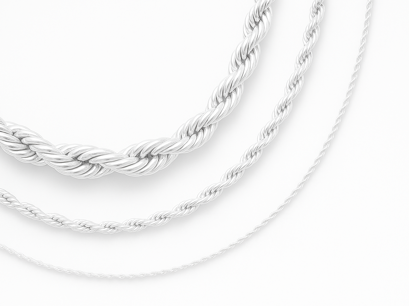 ROPE CHAIN 925 SILVER |  2-7MM