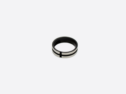 STRIPED CROSS RING